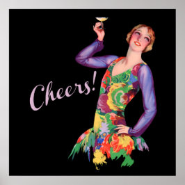 Poster da Flapper Girl da Vintage de 1920