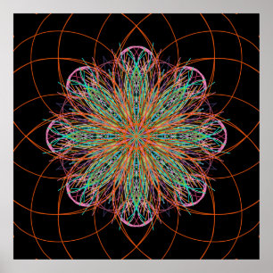 Poster da flor da energia da arte da mandala do