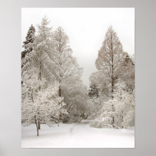 Poster da floresta do inverno do impressão da art