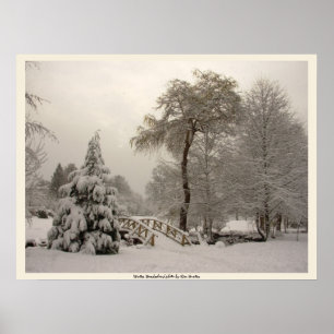 Poster da floresta do inverno do impressão da art