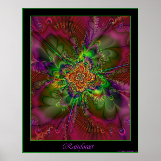 Poster da floresta tropical - fronteira verde (Frente)