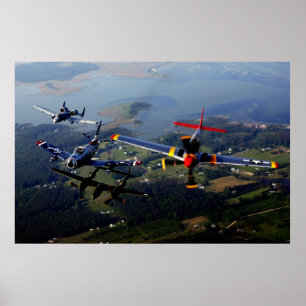 Poster da formação da herança A-10, F-86, P-38
