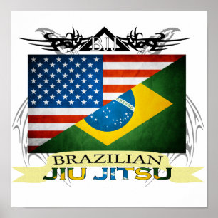 Poster da fusão de sinalizador Jiu Jitsu