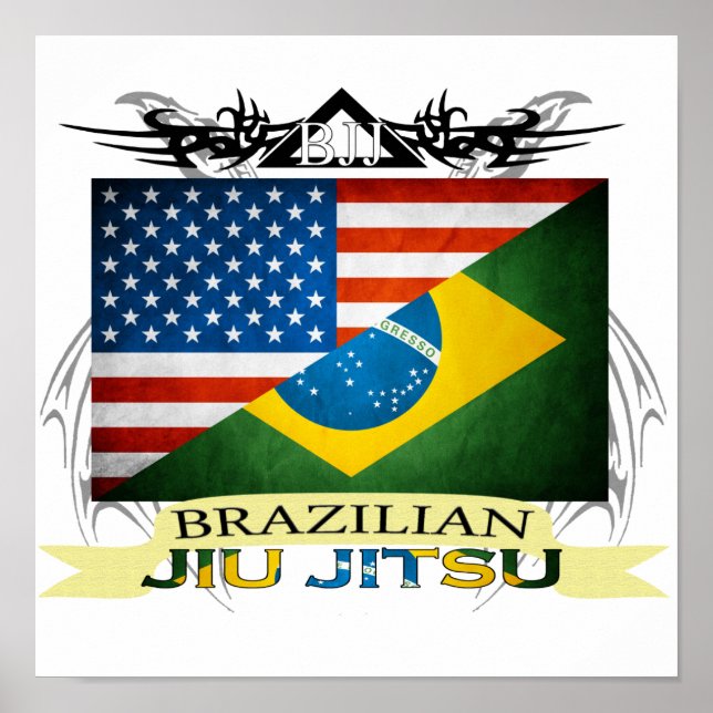 Poster da fusão de sinalizador Jiu Jitsu (Frente)