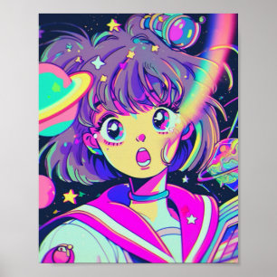 Poster da Garota de Animação Kawaii