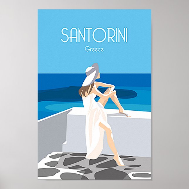 Poster da Grécia Santorini (Frente)
