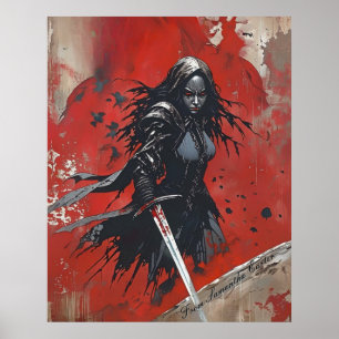 Poster da Guerreira da Fantasia Escura - Mulher Gó