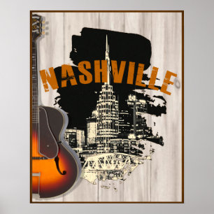 Poster da guitarra acústica de Nashville
