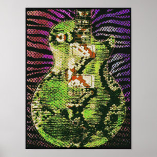 Poster da guitarra da pele de cobra