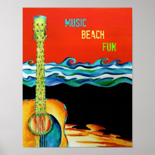 Poster da guitarra do verão