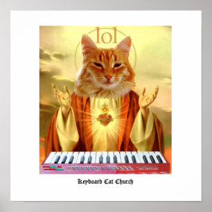 Poster da igreja do gato do teclado