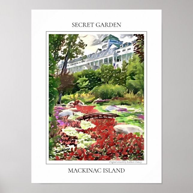 Poster da Ilha Secret Garden Mackinac (Frente)
