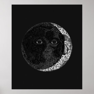 Poster da ilustração da cara de lua