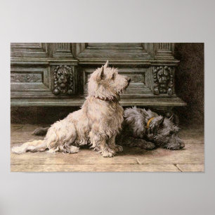 Poster da imagem do cão do vintage