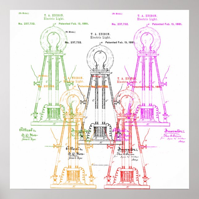 Poster da lâmpada Edison (Frente)