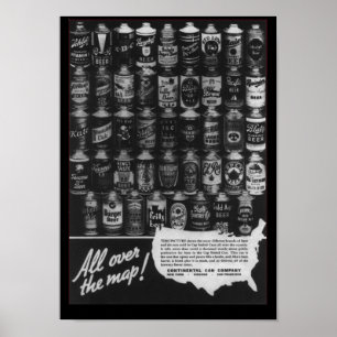 Poster da lata de cerveja da parte superior do
