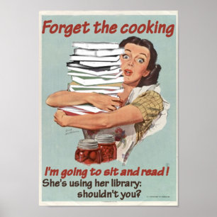 Poster da leitura ou do cozinhar