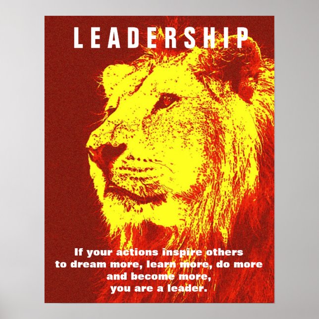 Poster da Lion Lion de Liderança Motivada Amarela  (Frente)