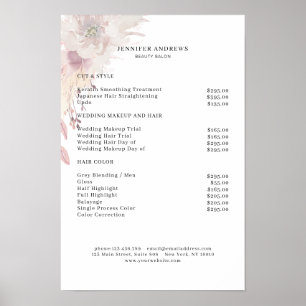 Poster da Lista de Preços do Flor Moderno Boho