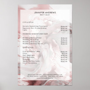 Poster da Lista de Preços do Salão do Marble Glitt