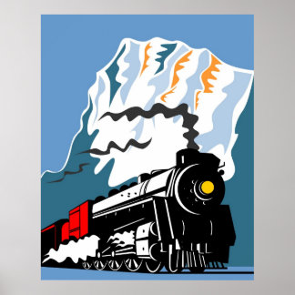 Poster da Locomotiva do Comboio a Vintage