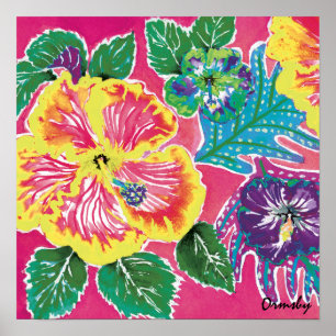Poster da magenta do hibiscus do feriado