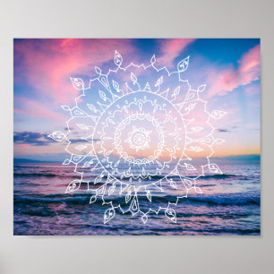Poster da mandala de Boho do oceano