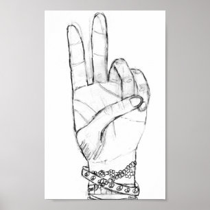 Poster da mão da paz