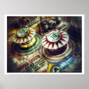 Poster da máquina de Pinball do vintage