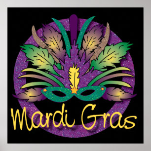 Poster da máscara do carnaval