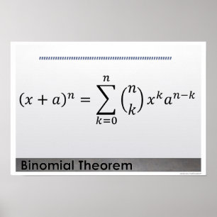 Poster da matemática da fórmula do teorema biná