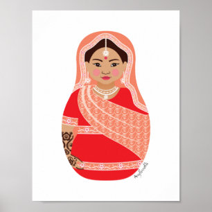 Poster da Matryoshka Indiana (Vermelha)