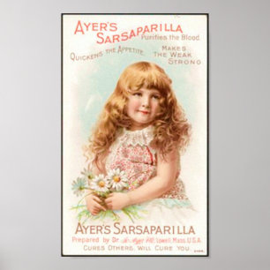 Poster da medicina do Sarsaparilla