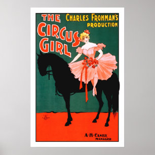 Poster da menina do circo do vintage