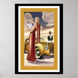 Poster da menina do encanto do art deco