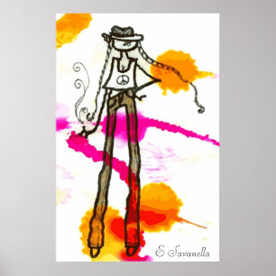 poster da menina do hipster