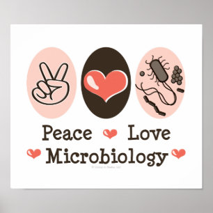 Poster da Microbiologia Peace Love