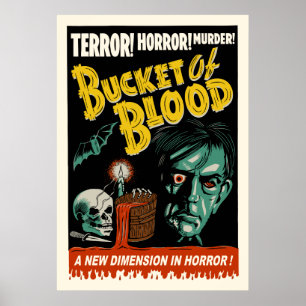Poster da mostra do susto do sangue do vintage