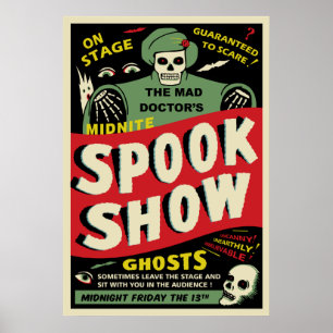 Poster da mostra do susto do vintage - doutor