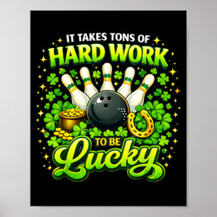 Poster Dá muito trabalho duro para ser sortudo st patrick