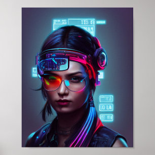 Poster da Mulher Cyberpunk
