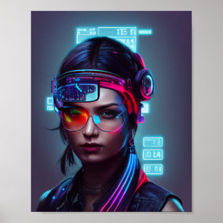 Poster da Mulher Cyberpunk