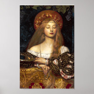Poster da mulher do Pre-Raphaelite da vaidade