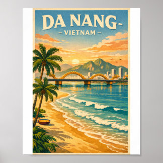 Poster da nang vietnã viagem retrô 2026