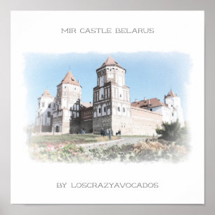 Poster da natureza da arquitetura do castelo de