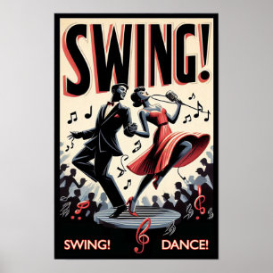 Poster da noite de balanço de Swing Vintage
