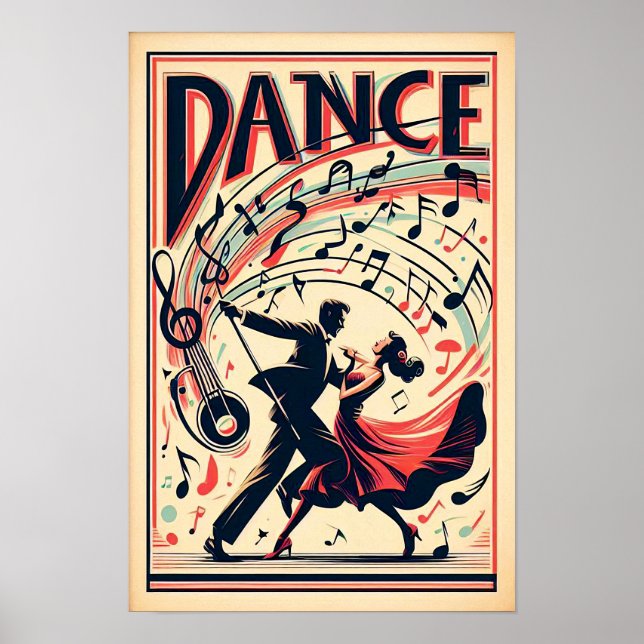 Poster da noite de balanço de Swing Vintage (Frente)