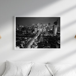 Poster da Noite de Skyline City na Cidade Branca e