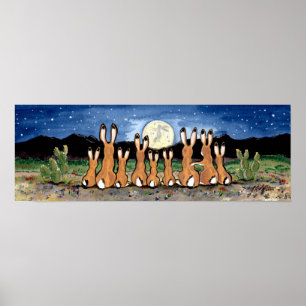 Poster da Noite do Deserto da Família do Coelho J