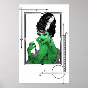 Poster da noiva do art deco